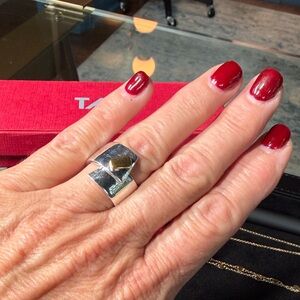 TANE sterling Silver and yellow gold vermeil wrap around style Ring